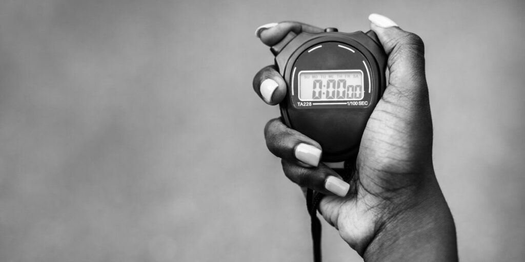 A stopwatch symbolizing the importance of time in missing persons investigations.